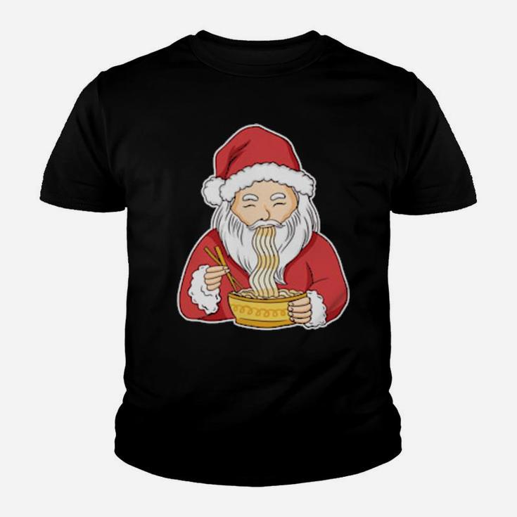 Ramen Santa Santa Claus Eating Ramen Youth T-shirt