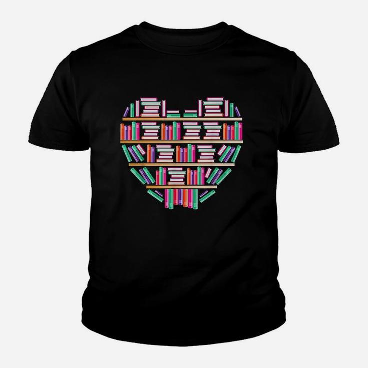 Reading Club Librarian Library Love Heart Youth T-shirt
