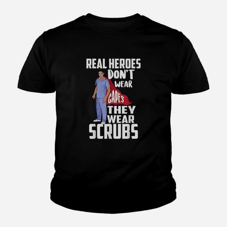 Real Heroes Dont Wear Capes They Wear Scrus Youth T-shirt