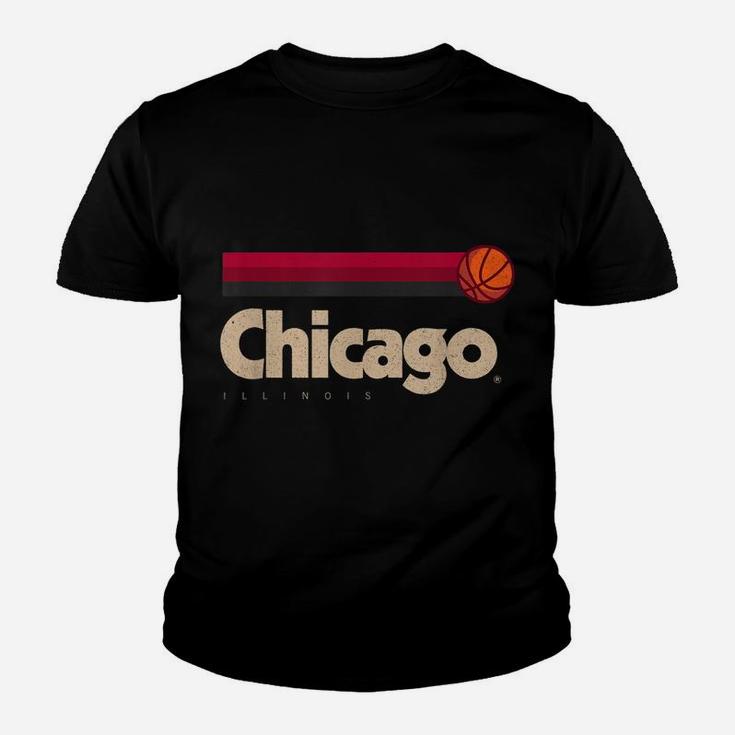 Red Chicago Basketball B-Ball City Illinois Retro Chicago Youth T-shirt