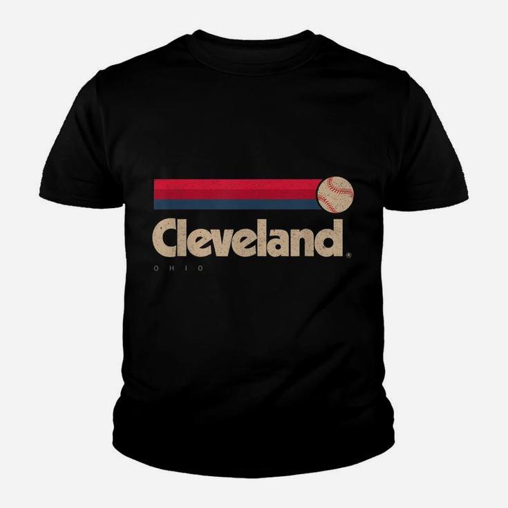 Red Cleveland Baseball Softball City Ohio Retro Cleveland Youth T-shirt