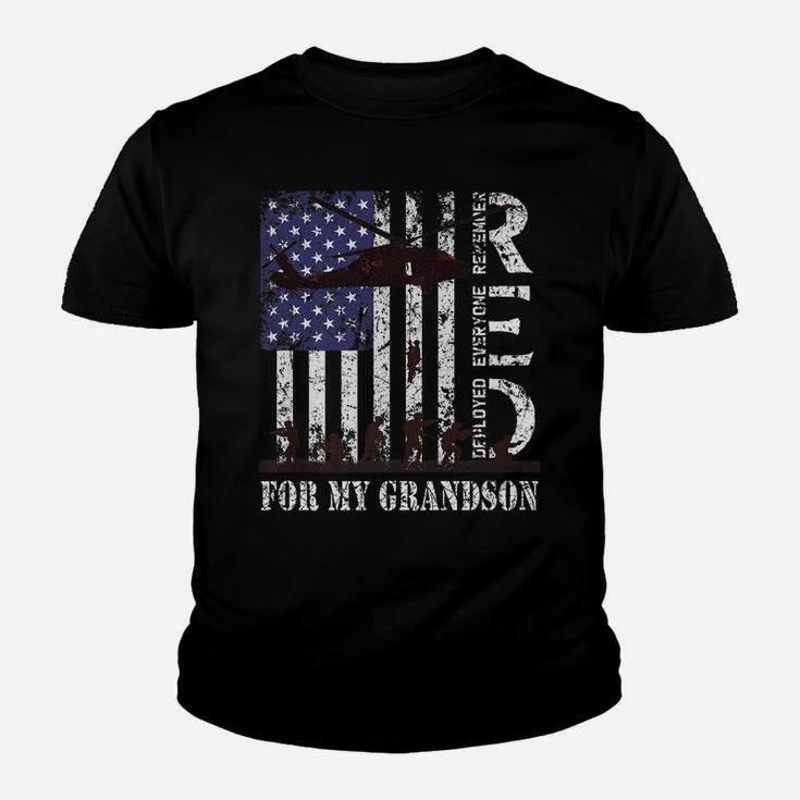 Red Friday For My Grandson Remember Everyone Deployed Army Youth T-shirt