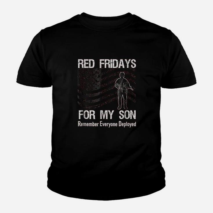 Red Friday Military On Flag Family Deployed Youth T-shirt