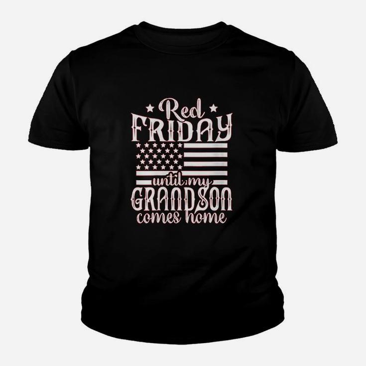 Red Friday Support Military Family Grandson Youth T-shirt