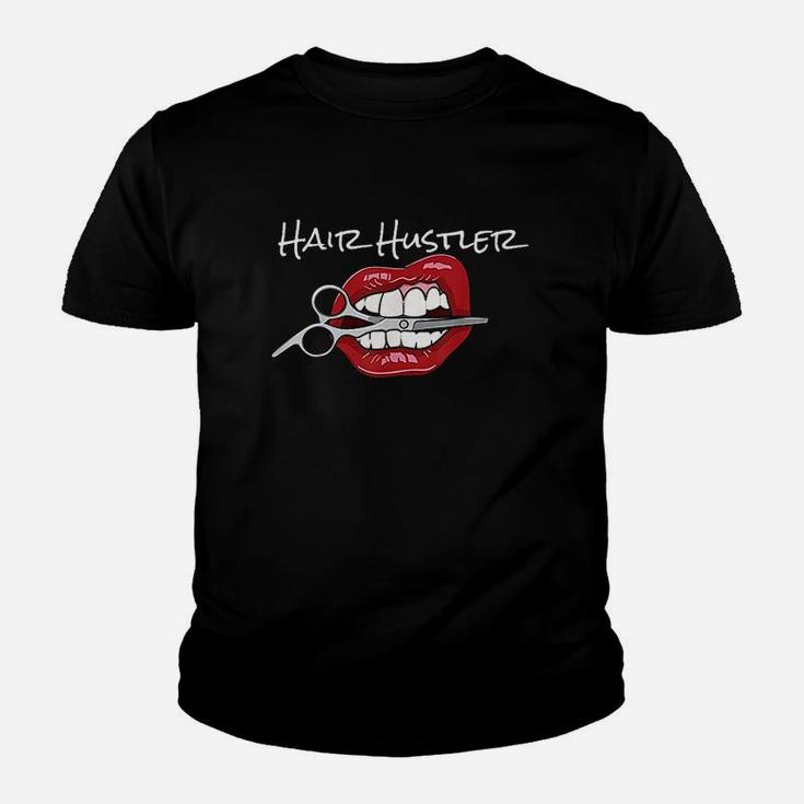 Red Lips With Hairdresser Scissors Cool Hair Youth T-shirt
