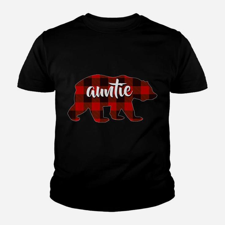 Red Plaid Auntie Buffalo Matching Family Pajama Christmas Youth T-shirt