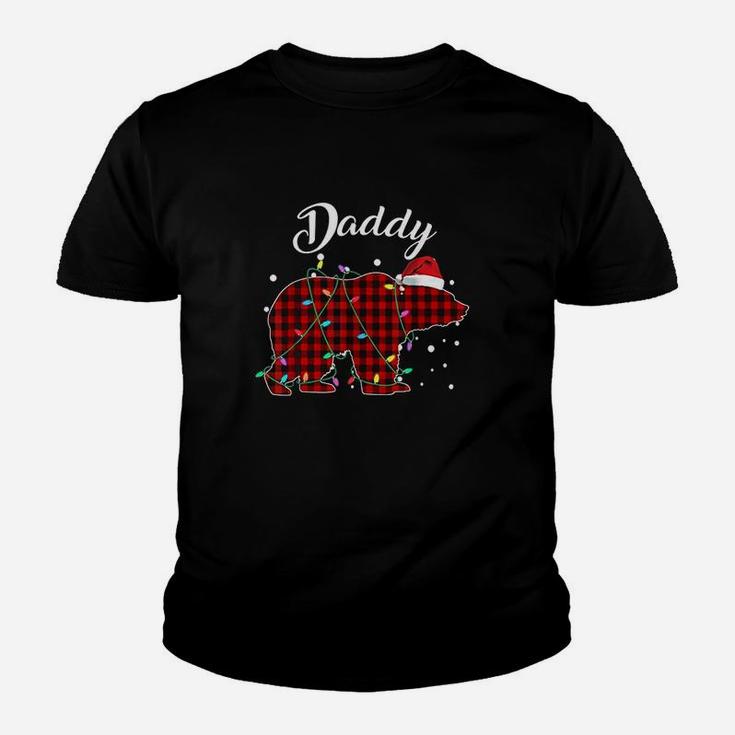 Red Plaid Daddy Bear Matching Buffalo Pajama Youth T-shirt