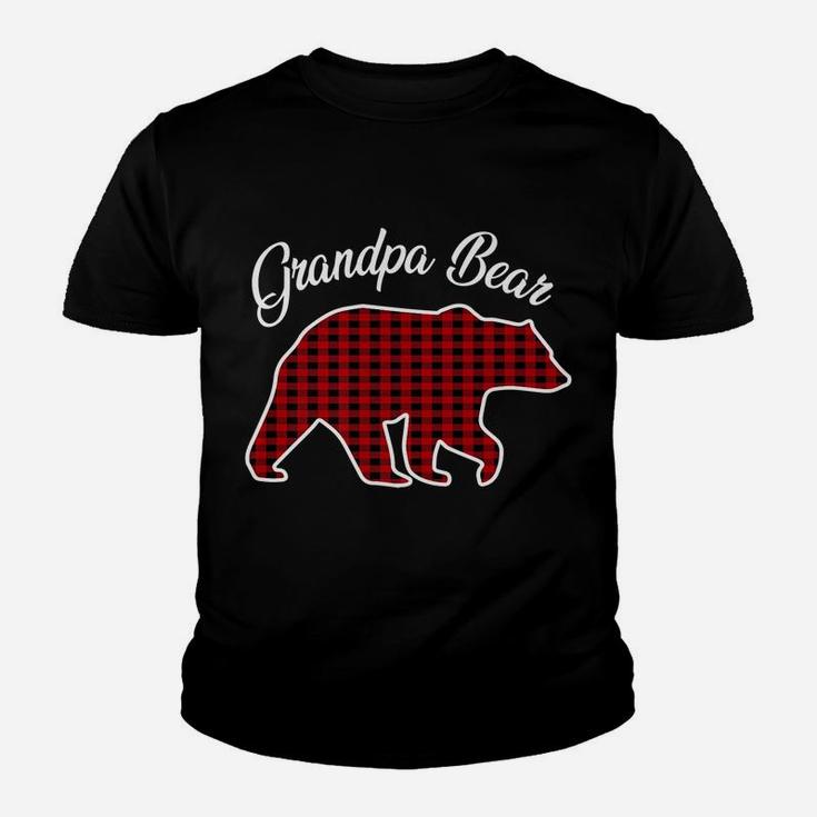 Red Plaid Grandpa Bear Matching Christmas Pajama Family Youth T-shirt