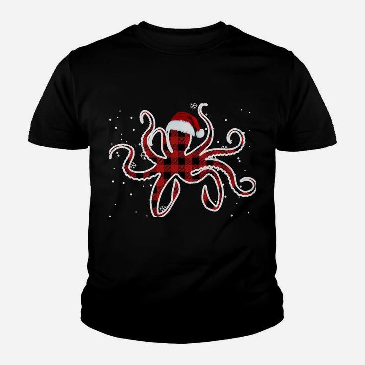 Red Plaid Octopus Pajama Family Buffalo Christmas Sweatshirt Youth T-shirt