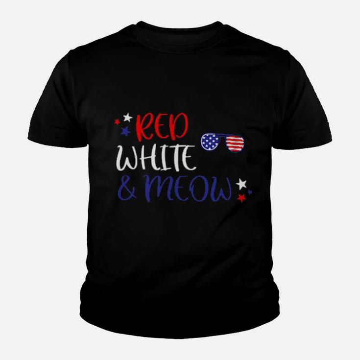 Red White And Meow 4Th Of July Youth T-shirt