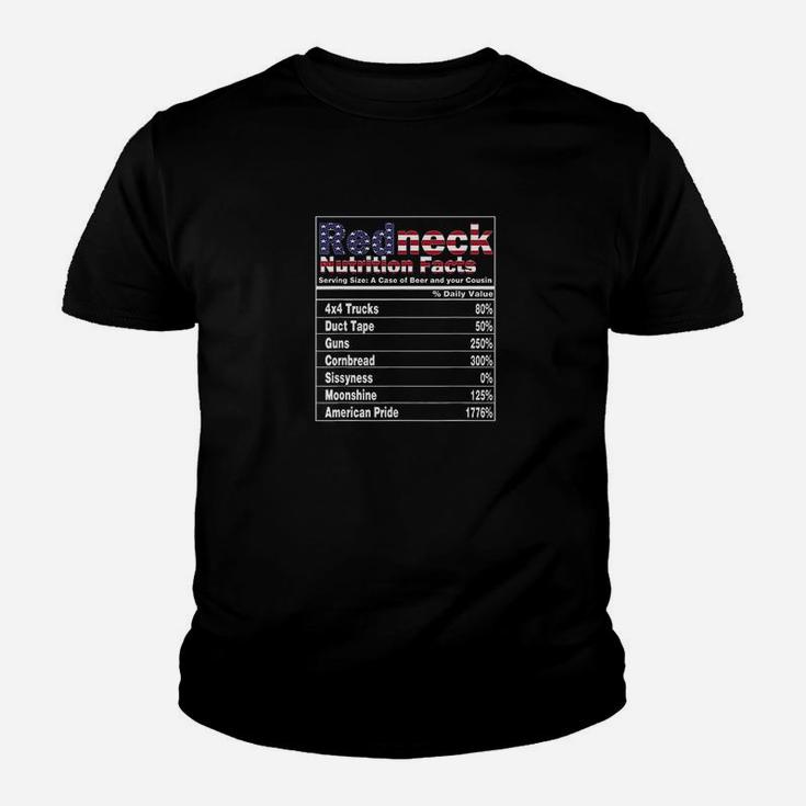 Redneck Nutrition Facts 4Th Of July Country Funny Youth T-shirt