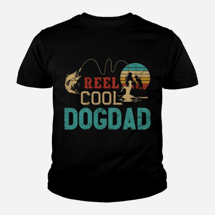 Reel Cool Dog Dad Vintage Funny Fishing Rod Gifts For Dogdad Youth T-shirt