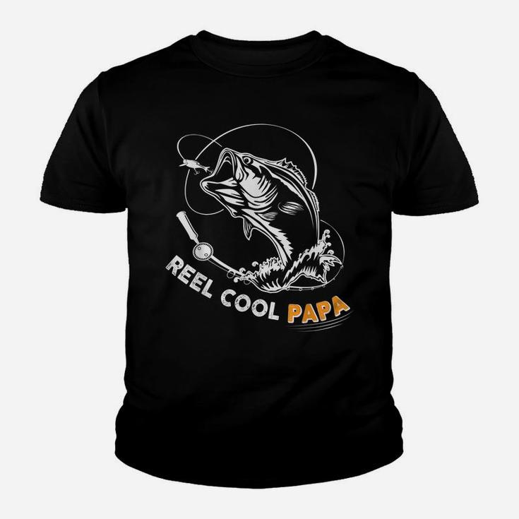 Reel Cool Papa Cute Bass Fish Father's Day Gift Youth T-shirt