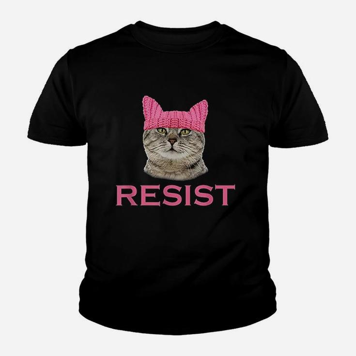 Resist Persist Protest March Cat Hat Youth T-shirt