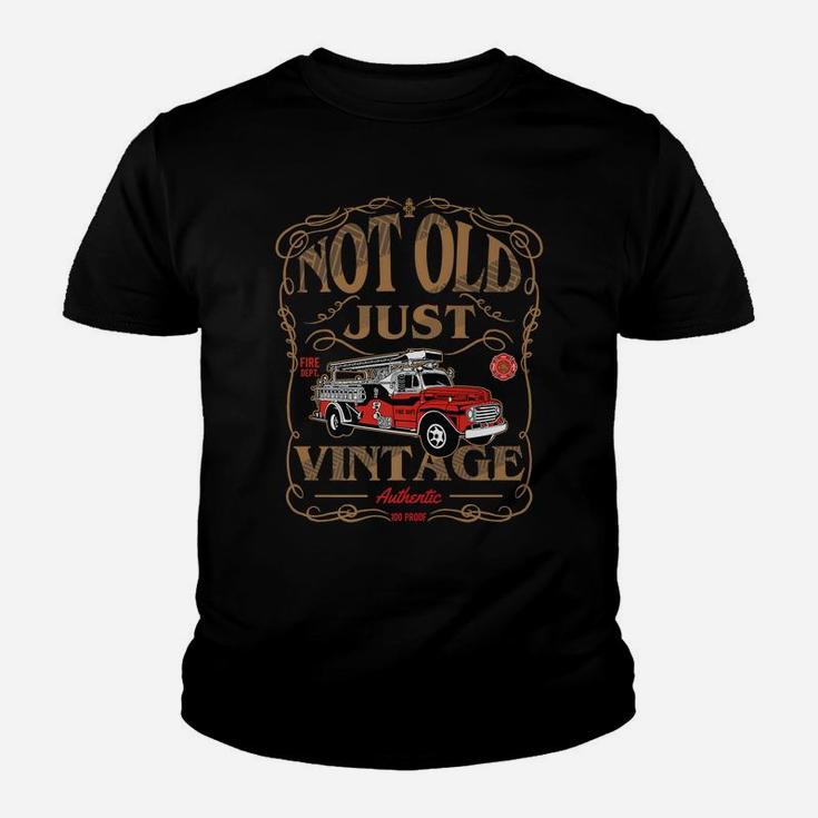 Retired Firefighter Gift Grandpa Antique Vintage Fire Truck Youth T-shirt