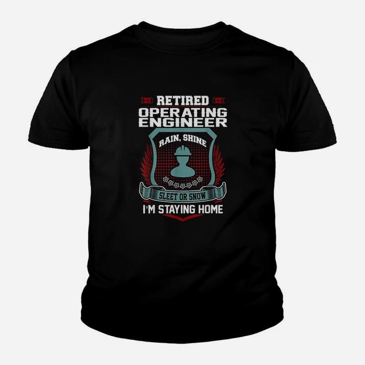 Retired Operating Engineer Staying Home Retirement Youth T-shirt