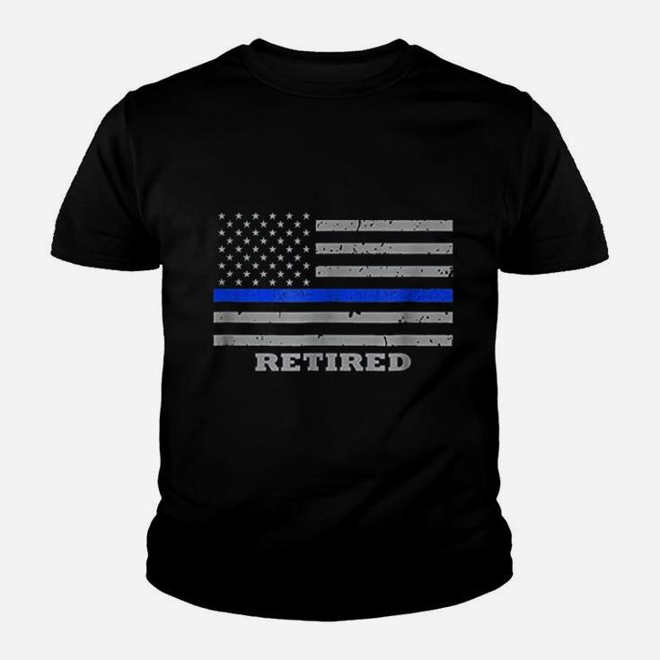 Retired Police Officer American Flag Youth T-shirt