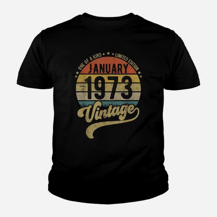 Reto Vintage 48Th Birthday Tee, Born In January 1973 Gift Youth T-shirt