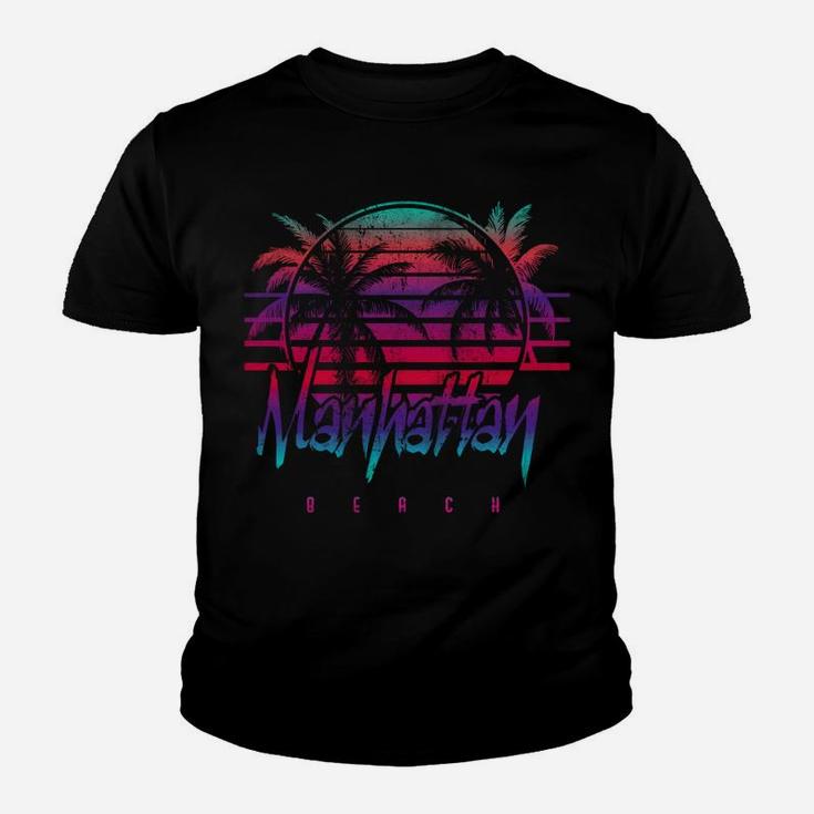 Retro 80'S Manhattan Beach Palm Trees Youth T-shirt
