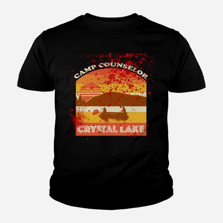 Retro Camp Counselor Crystal Lake With Blood Stains Youth T-shirt