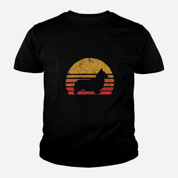 Retro Corgi Distressed Sun Vintage Dog Breed Designs Youth T-shirt