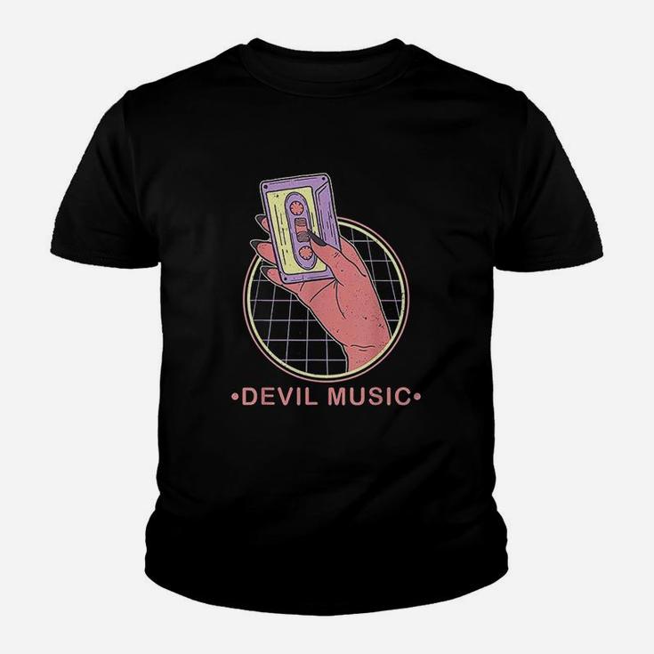 Retro Devil Music Gift  80S Aesthetic Occult Youth T-shirt