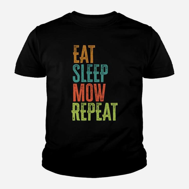 Retro Eat Sleep Mow Repeat Lawn Mower Grass Garden Mowing Sweatshirt Youth T-shirt