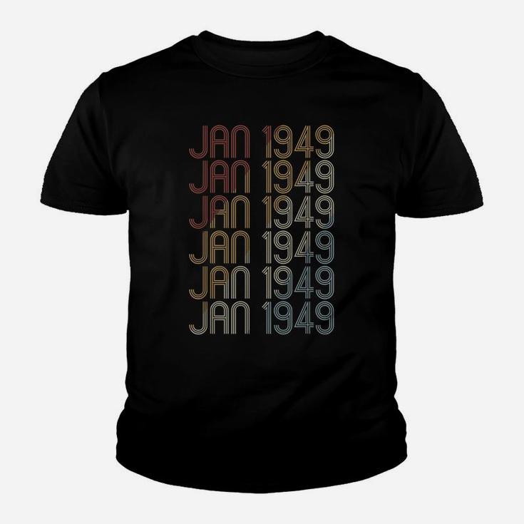 Retro Jan 1949 Pattern Vintage January 1949 Birthday Gift Youth T-shirt