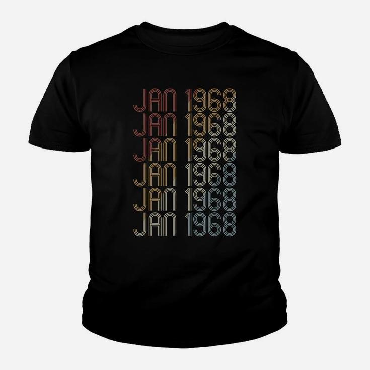 Retro Jan 1968 Pattern Vintage January 1968 Birthday Gift Youth T-shirt