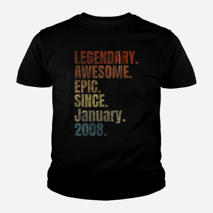 Retro Legendary Since January 2008 T Shirt 12 Years Old Zip Hoodie Youth T-shirt