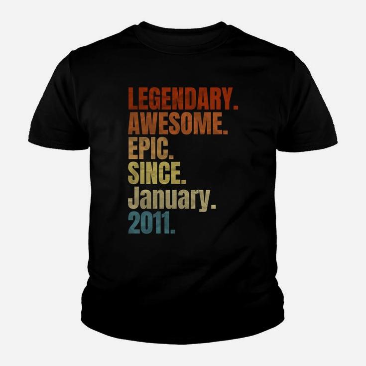 Retro Legendary Since January 2011 T Shirt 8 Years Old Youth T-shirt