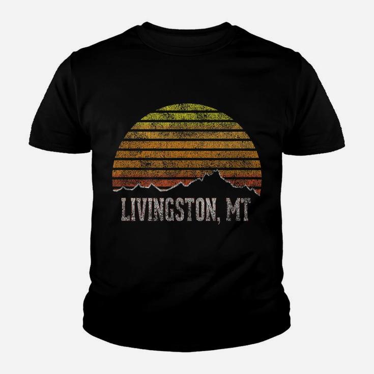 Retro Livingston Montana Mountain Sunset Winter Youth T-shirt