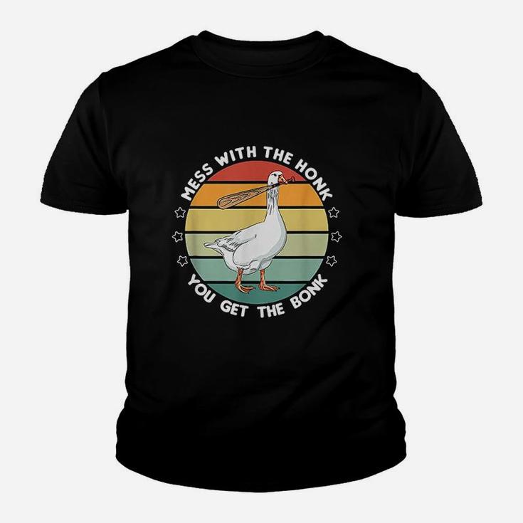 Retro Mess With The Honk You Get The Bonk Goose Meme Youth T-shirt