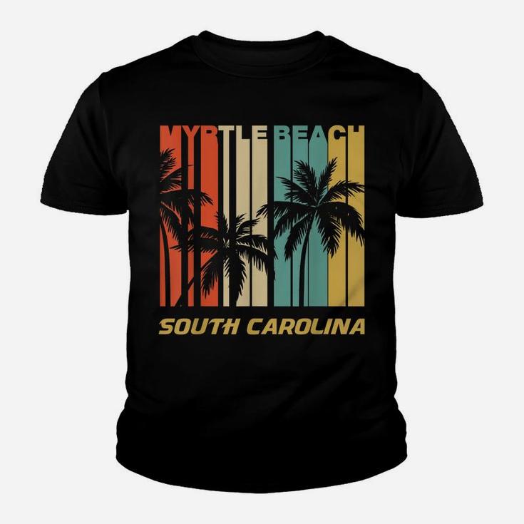 Retro Myrtle Beach South Carolina Palm Trees Vacation Youth T-shirt