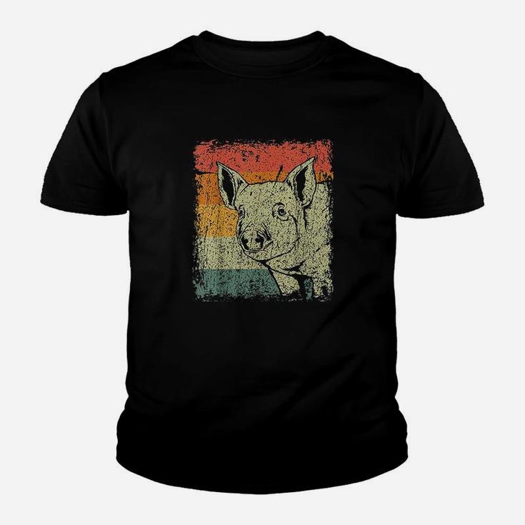 Retro Pig Farmer Gift Vintage Pig Youth T-shirt