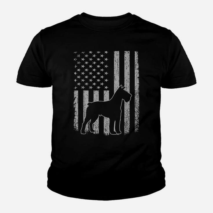 Retro Schnauzer American Flag Dog Dad Dog Mom Youth T-shirt