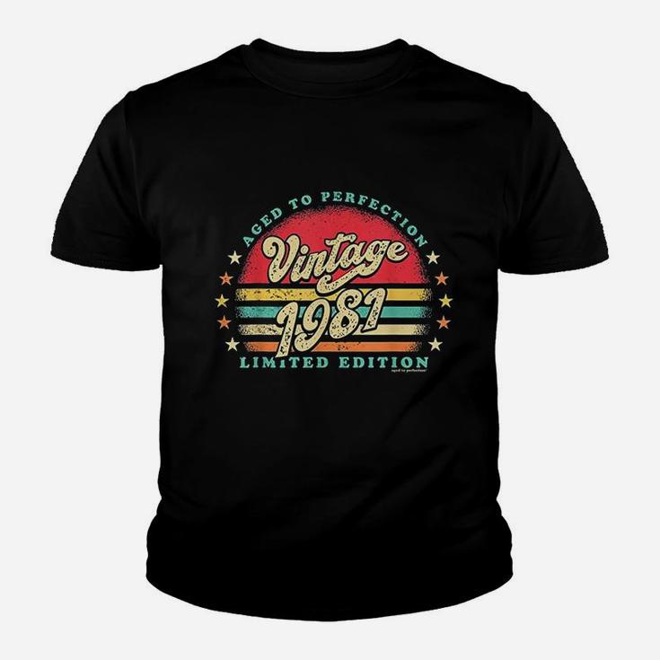 Retro Vintage 40Th Birthday 1981 Aged To Perfection Youth T-shirt