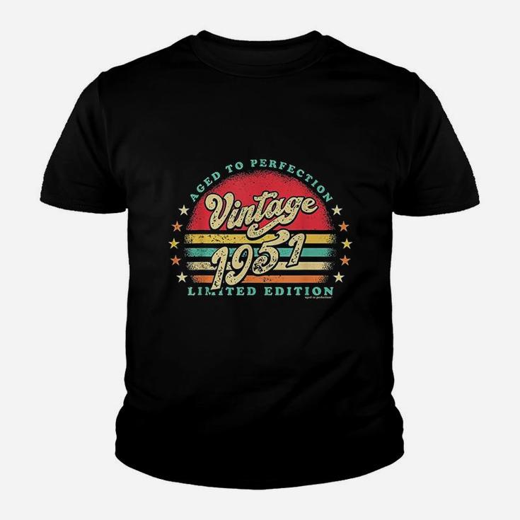 Retro Vintage 70Th Birthday 1951 Aged To Perfection Youth T-shirt