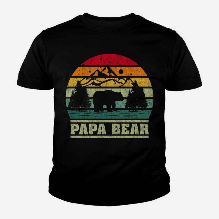 Retro Vintage Camping Lover Papa Bear Camper Youth T-shirt