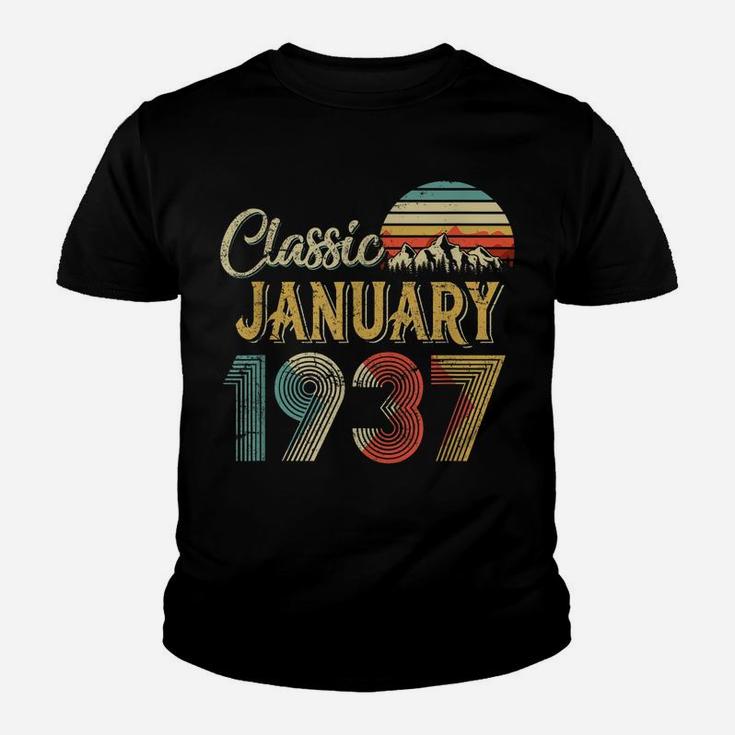 Retro Vintage January 1937 83Rd Birthday Gift For Men Women Youth T-shirt