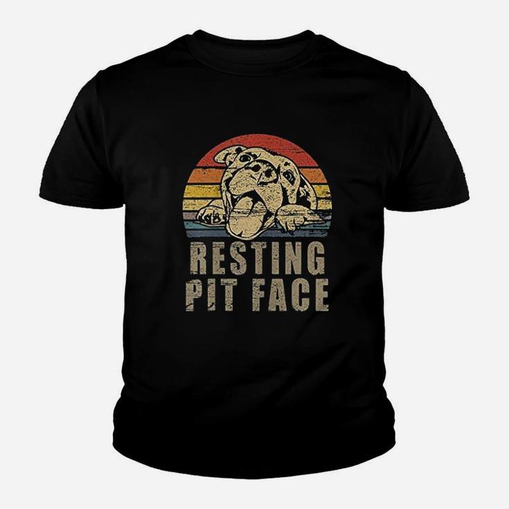 Retro Vintage Resting Pit Face Pitbull Youth T-shirt