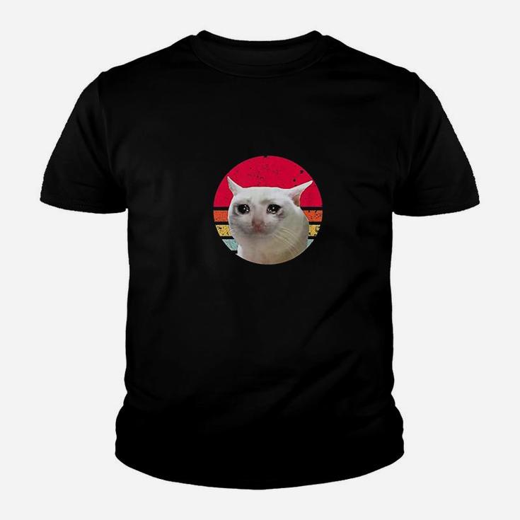 Retro Vintage Sad Crying Cat Dank Meme Sauce Trending Funny Youth T-shirt