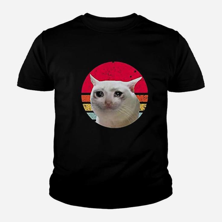 Retro Vintage Sad Crying Cat Dank Meme Sauce Trending Youth T-shirt