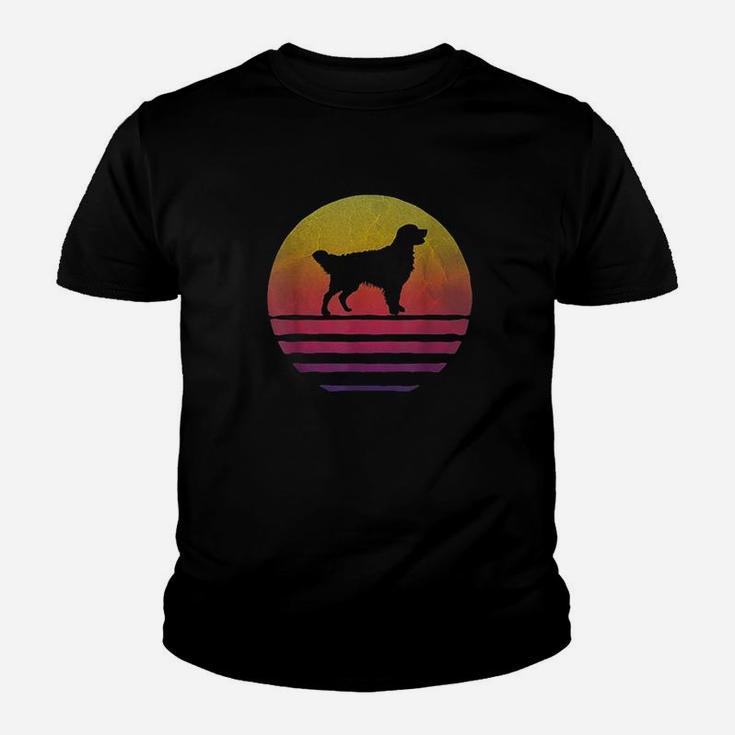 Retro Vintage Sunset Golden Retriever Dog Breed Silhouette Youth T-shirt