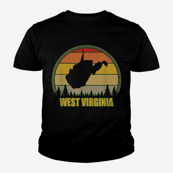 Retro Vintage Sunset Trees State Of West Virginia Youth T-shirt