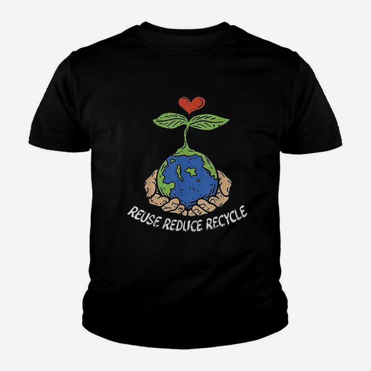 Reuse Reduce Recycle Save Earth Day Planet Youth T-shirt