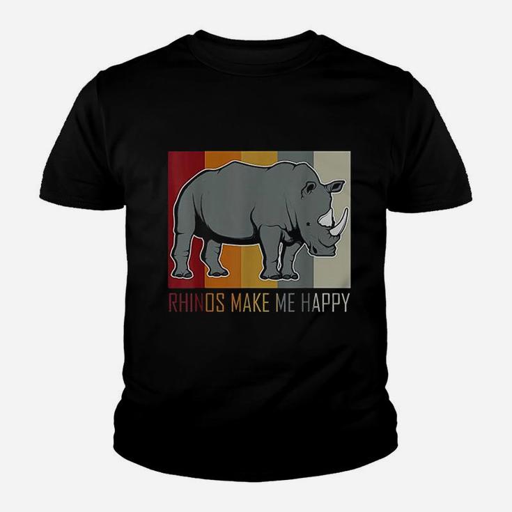Rhinos Make Me Happy Rhino Youth T-shirt