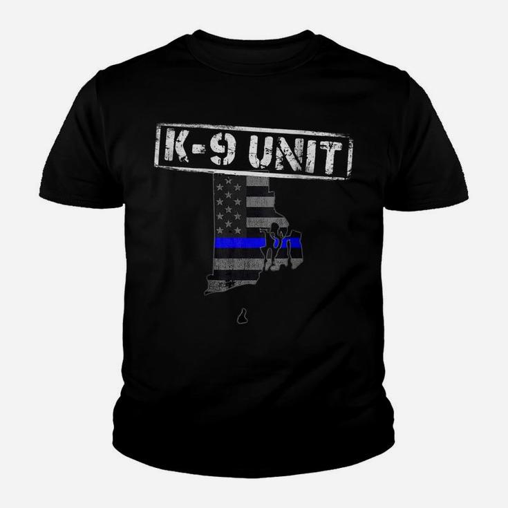 Rhode Island K-9 Police Officer  Leo Law Enforcement Youth T-shirt