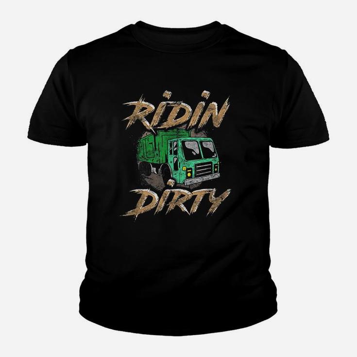 Riding Dirty Garbage Truck Driver Youth T-shirt