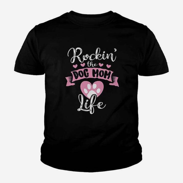 Rockin The Dog Mom Life Fur Mama Youth T-shirt